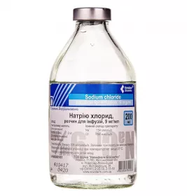 Натрію хлорид розчин для інфузій 0,9% по 200 мл у пляшці - Новофарм Натрію хлорид розчин для інфузій 0,9% по 200 мл у пляшці - Новофарм