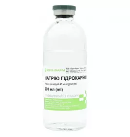 Натрію гідрокарбонат розчин для інфузій 4% по 200 мл у флаконі 1 шт. - Юрія-Фарм