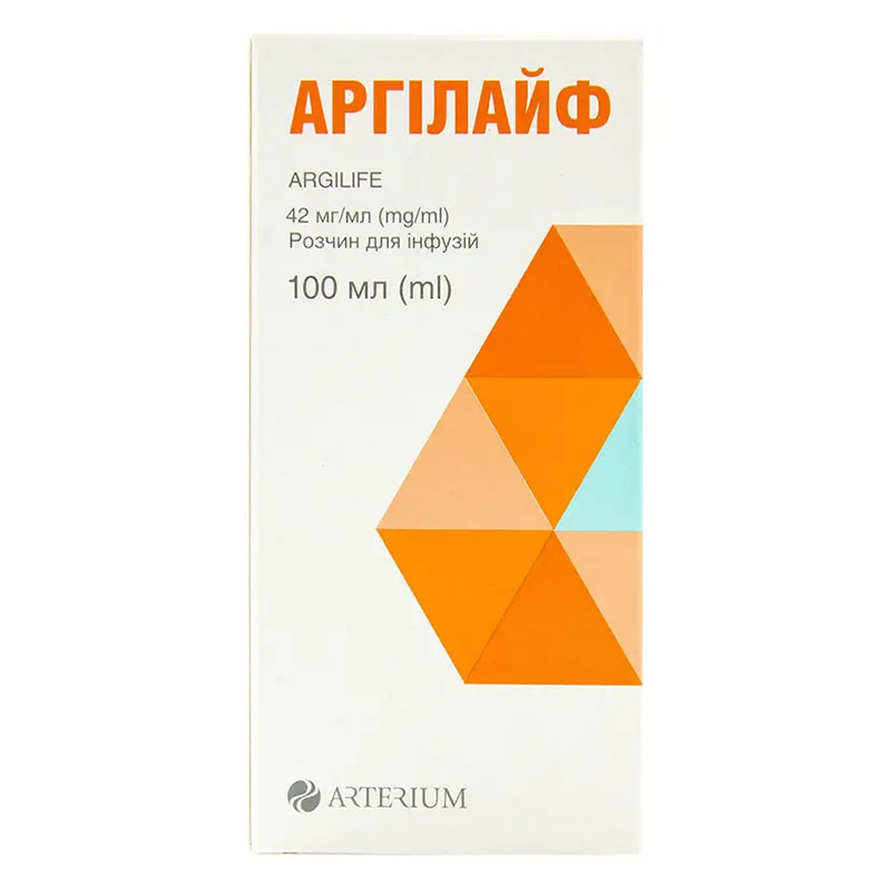 Аргилайф раствор для инфузий 42 мг/мл по 100 мл во флаконе Аргилайф раствор для инфузий 42 мг/мл по 100 мл во флаконе