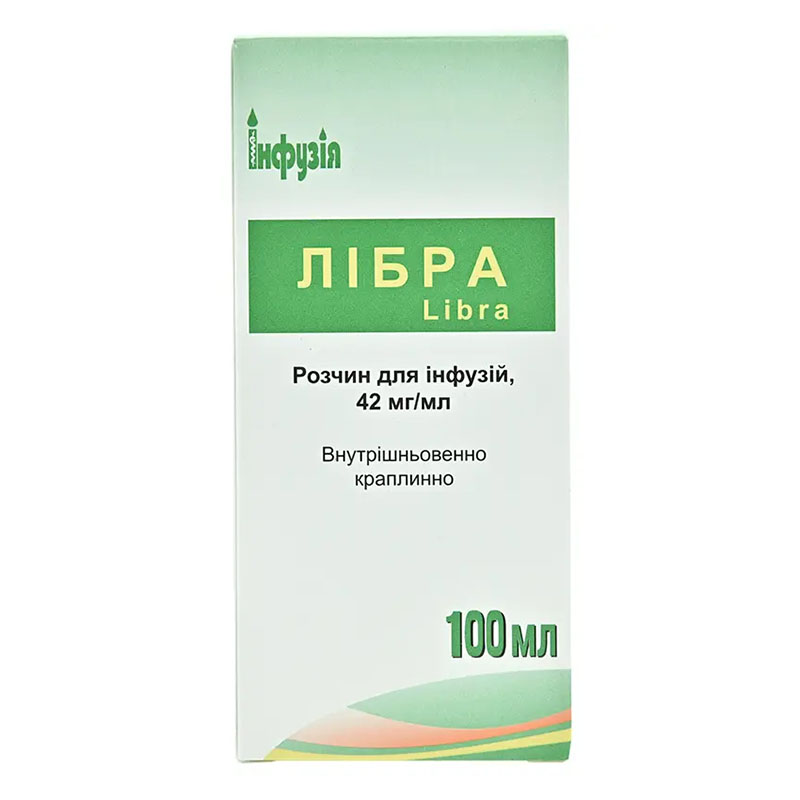 Либра раствор для инфузий 42 мг/мл по 100 мл во флаконе 1 шт. - Инфузия Либра раствор для инфузий 42 мг/мл по 100 мл во флаконе 1 шт. - Инфузия