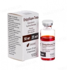 Епірубіцин-Тева розчин 2 мг/мл по 25 мл у флаконі 1 шт.