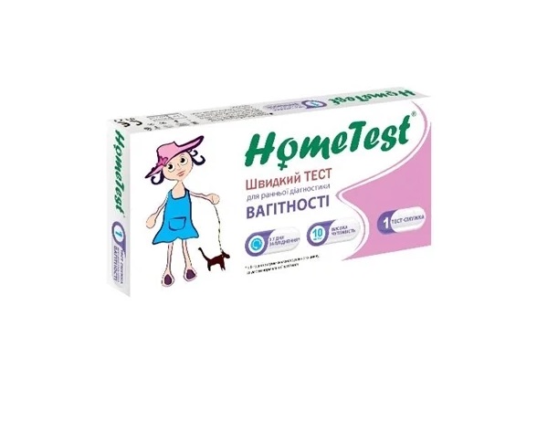 Тест HomeTest на беременность тест-полоска №1 Тест HomeTest на беременность тест-полоска №1
