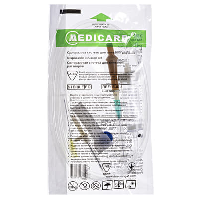 *Пристрій для вливання крові, кровозамінників та інфузійних розчинів MEDICARE Luer slip