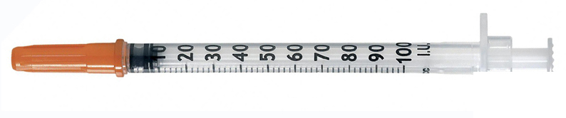 *Шприц інсуліновий U-100 з голкою 30G 1/2
