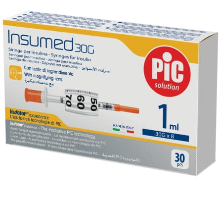 *Шприц інсуліновий U-100 з голкою 30G (0,3х8мм) 1мл №1 INSUMED