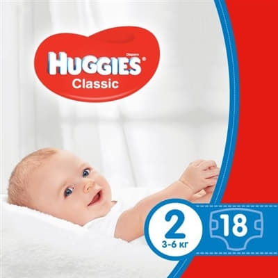 Підгузники Хаггіс Classic 3-6 кг №19/18