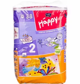 *Подгузники Happy Mini 3-6 кг №38