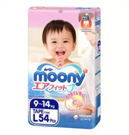 *Подгузники Moony L, RS, 9-14 кг №1 (54)