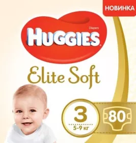 Підгузники Хаггіс Еlit Soft 3 5-9 кг №1 (80)