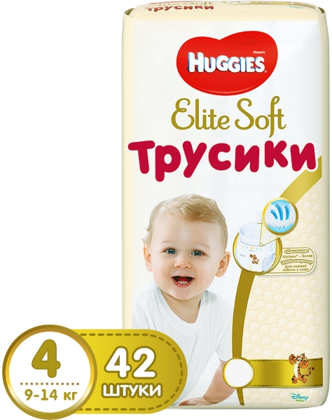 *Підгузки-трусики Хаггіс Pants L 4 Mega Elite Soft №1(42)