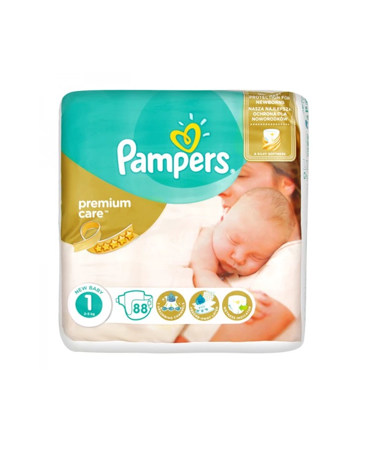 Підгузники Pampers Premium Care Newborn 2-5 кг №1 (88)