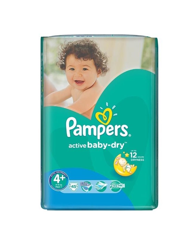 Підгузники Pampers Active Baby-Dry Maxi+ 9-16 кг №1 (45)