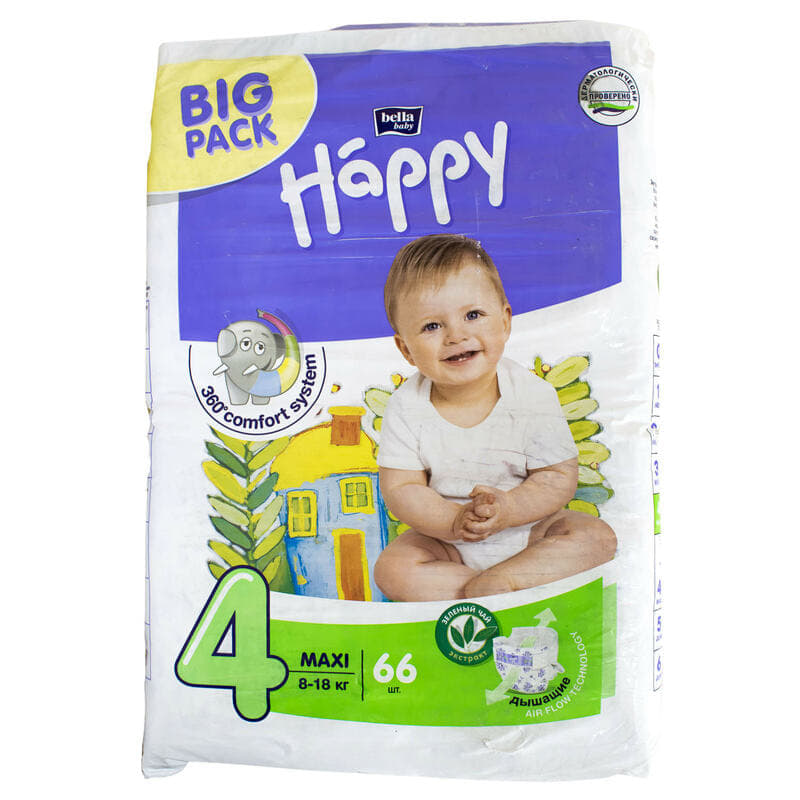 *Підгузники Happy BABY Maxi 8-18 кг №1 (66)