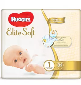 Підгузники Хаггіс Еlit Soft 1 2-5кг №1 (82)