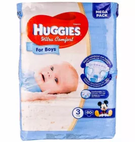 Підгузники Хаггіс Ультра Комфорт для хлопчиків 5-9 кг №1(80)