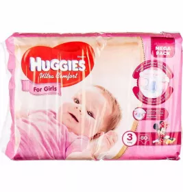 Підгузники Хаггіс Ультра Комфорт для дівчаток 5-9 кг №1(80)