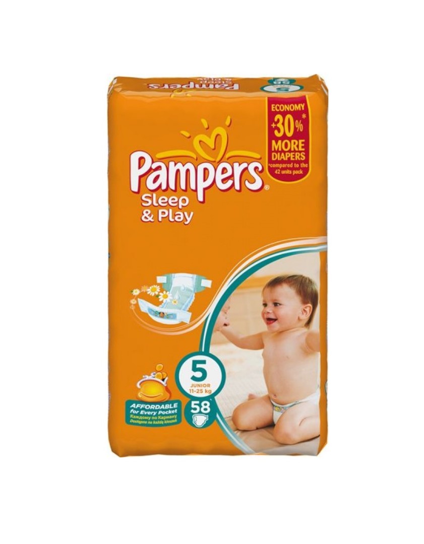 Підгузники Pampers Sleep&Play Юніор 11-25 кг №1 (58)