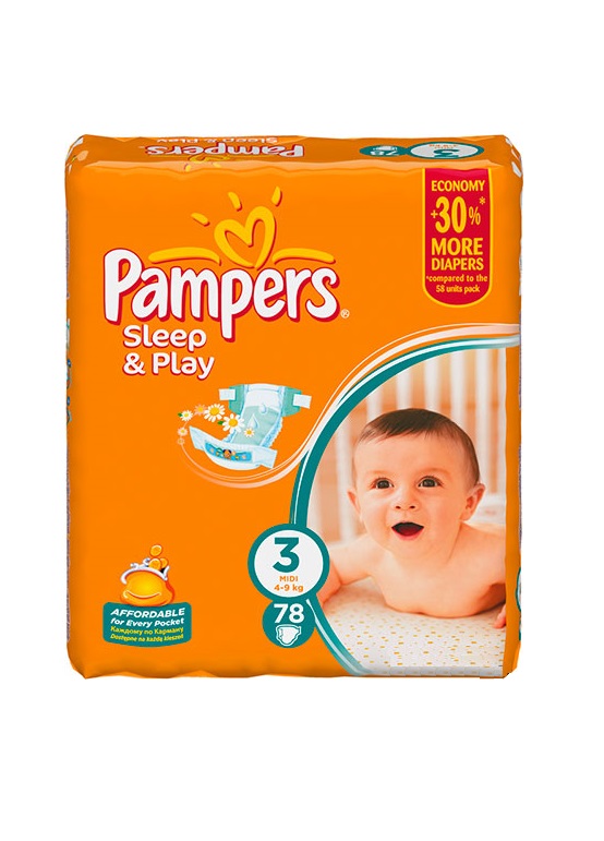 *Підгузки Pampers Sleep&Play Міді 4-9 кг №1(78)