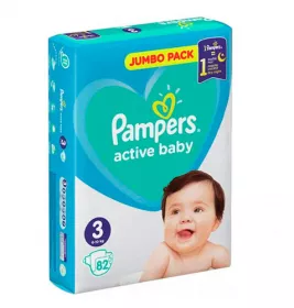*Подгузники Pampers Active baby миди (82) №1