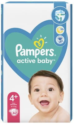 *Подгузники Pampers Active baby макси плюс (62) №1
