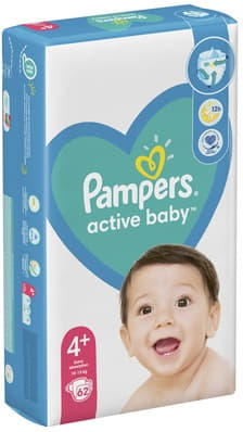 *Подгузники Pampers Active baby макси плюс (62) №1