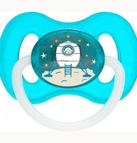 *Пустышка Canpol 23/221_blu space латексная круглая 0-6 м. синяя