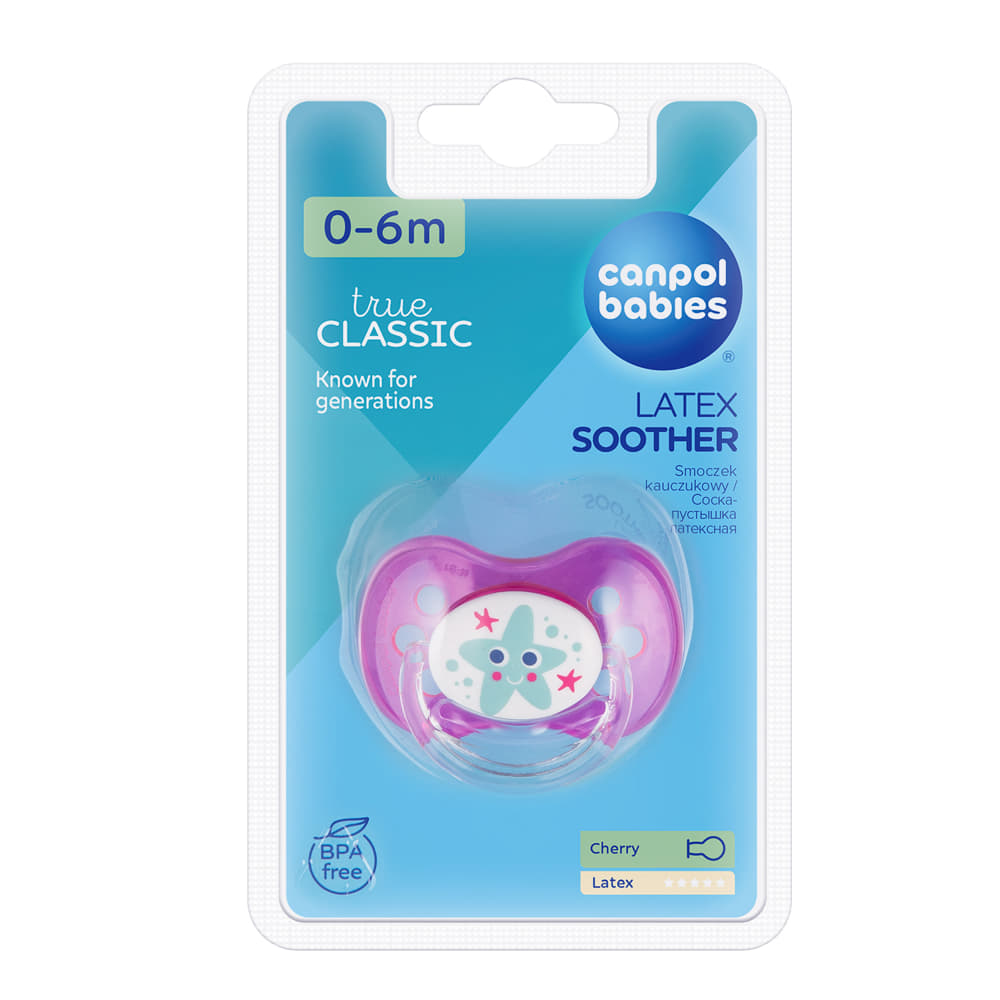 *Пустышка Canpol латексная круглая Nature 0-6м