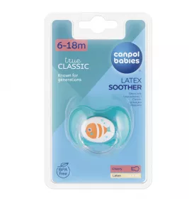 *Пустышка Canpol латексная круглая Nature 6-18 м