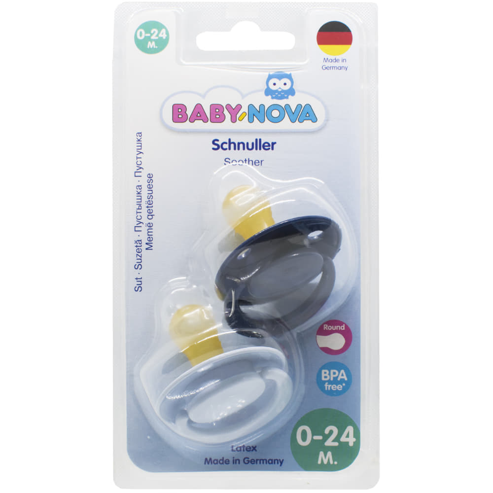 Пустышка Baby-nova 23500-2 лат.круглая моно 2шт.голубо/синяя Пустышка Baby-nova 23500-2 лат.круглая моно 2шт.голубо/синяя