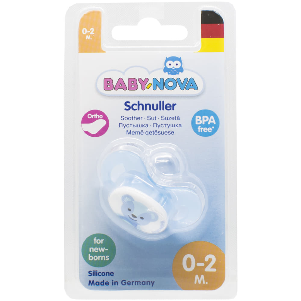 Пустышка Baby-nova 24227/2 Newborn голубая Пустышка Baby-nova 24227/2 Newborn голубая