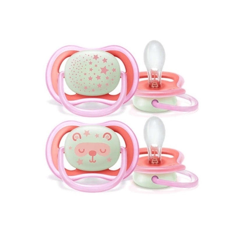 *Пустушка Avent 376/22 нічна, дівчинка 6-18 міс 2шт