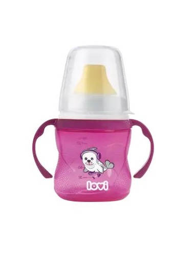 Чашка-непроливайка Lovi Hot & Cold 35/320 з мʼякою насадкою 6+ пурпурна 150 мл