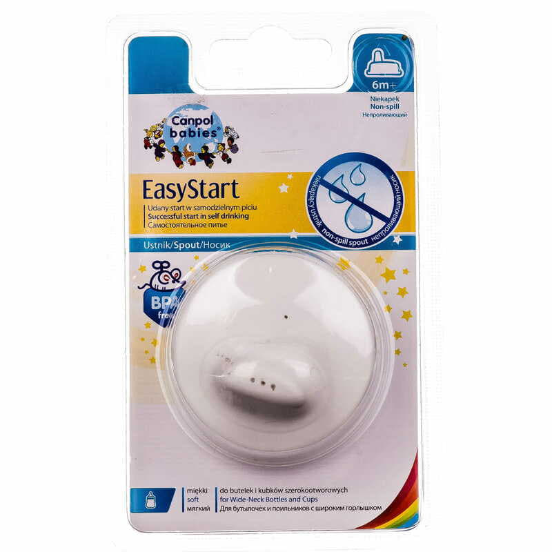 *Непроливающий носик Canpol для бутылОчки и поильника с широким горлом EasyStart-мягкий