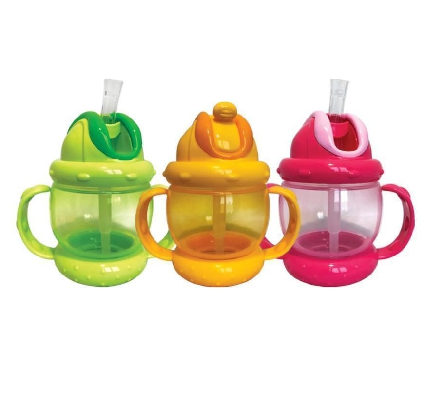 Поїльник-непроливайка Lindo Premium із силіконовою соломинкою та ручками 240 мл