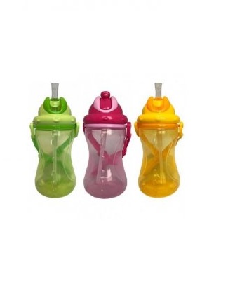 *Поїльник-непроливайка Lindo Premium із силіконовою соломинкою та ремінцем 420 мл