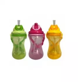 *Поїльник-непроливайка Lindo Premium із силіконовою соломинкою та ремінцем 420 мл