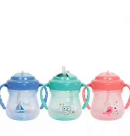 Поїльник-непроливайка Lindo з ручками та силіконовою соломинкою від 6 міс. 250мл