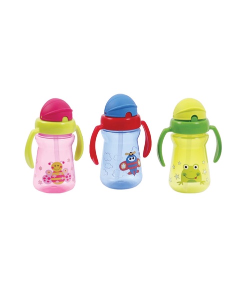 Поїльник-непроливайка Lindo з ручками та силіконовою соломинкою від 6 міс. 250 мл (дизайн)