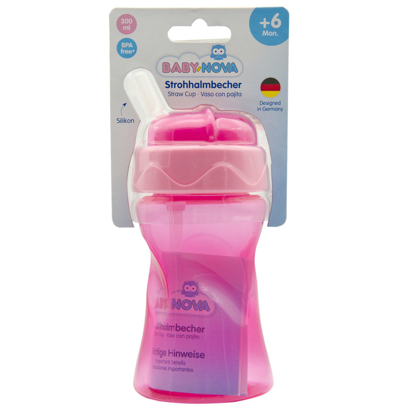Чашка Baby-nova з трубочкою