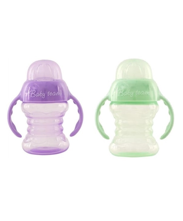 Поїльник-непроливайка Baby Team 5022 зі спаутом і ручками 6+ 180 мл