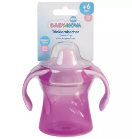 Чашка Baby-Nova 34119-1 учебная с ручками розовая 220мл
