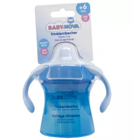 Чашка Baby-Nova 34119-2 учебная с ручками голубая 220мл