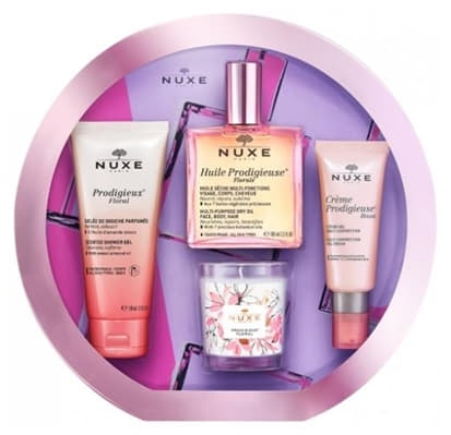 *Набір NUXE Чудовий Флораль (суха олія Флораль 100мл+гель для душу 100мл + Чудовий Буст гель-крем 30мл + свічка 70г) 