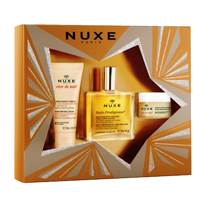 *Набір NUXE Чудова Суха олія30мл+Медова мрія б-м д/губ 15мл+Крем-фреш емульсія д/норм шкіри 30мл
