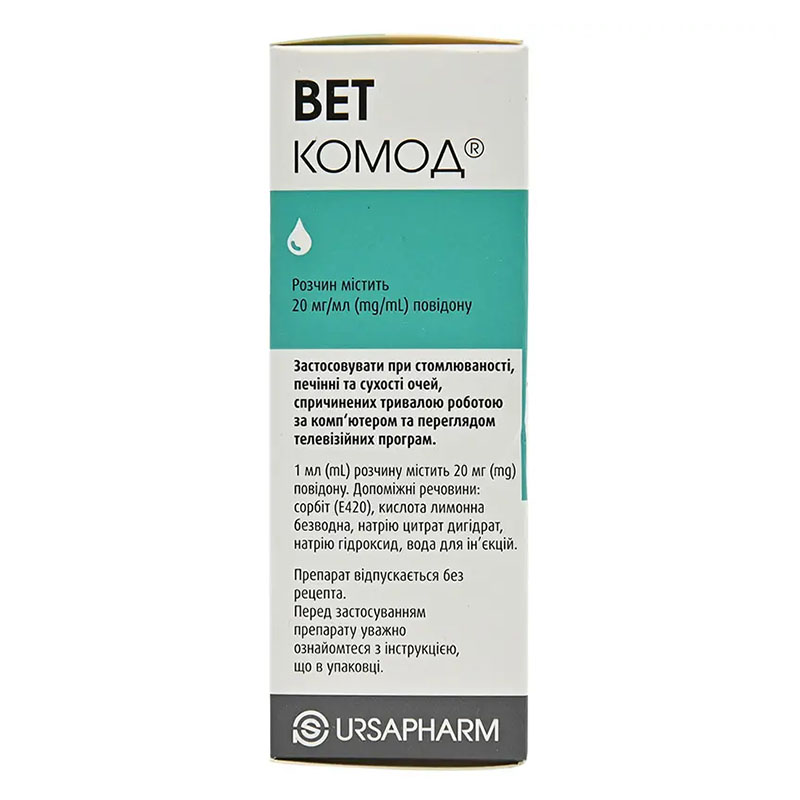 Вет-комод капли глазные 20 мг/мл по 10 мл во флаконе