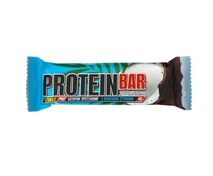 Батончик Power Pro Protein Bar 36% протеїну з кокосовою стружкою 40 г