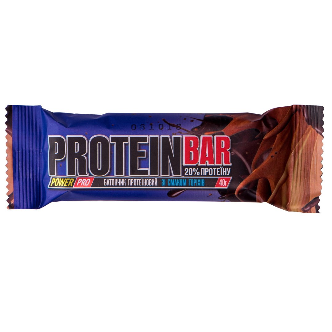 *Батончик Power Pro Protein Bar 20% протеїну зі смаком горіхів 40 г