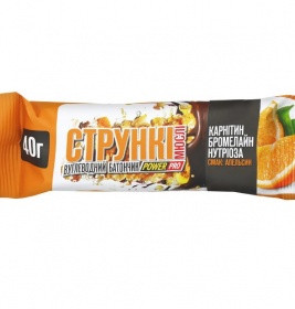 *Батончик Power Pro Вуглеводний Стрункі мюслі зі смаком апельсина 40 г