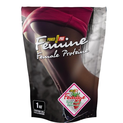 *Протеїн Power Pro Femine Protein зі смаком полуниці з вершками 1 кг