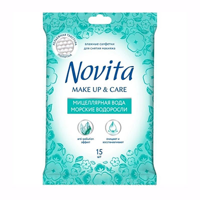 Серветки Novita Make up вологі №15